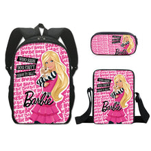 Load image into Gallery viewer, Barbie printed backpack three piece set AB2135