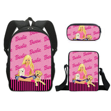 Load image into Gallery viewer, Barbie printed backpack three piece set AB2135