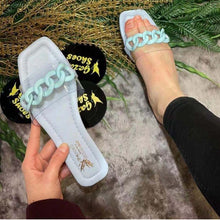 Load image into Gallery viewer, New solid color  flat chain slippers HPSD040