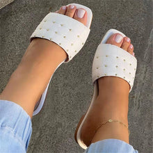 Load image into Gallery viewer, Flat sole solid color rivet slippers HPSD212