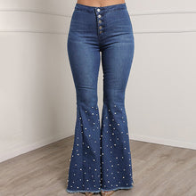 Load image into Gallery viewer, Hot selling pearl flared jeans(AY1285)