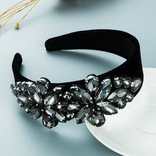 Load image into Gallery viewer, Flannel inlaid gemstone wide brim headband(AE4058)