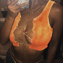 Load image into Gallery viewer, Sexy Metal Chain Cropped Tank Top T-Shirt(AY1832)