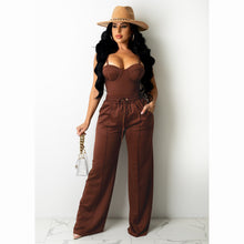 Load image into Gallery viewer, Fashion Camisole Drawstring Wide Leg Suit(AY1720)