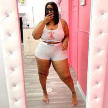 Load image into Gallery viewer, Plus size letter printing two-piece suit