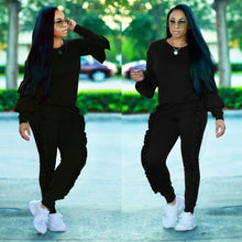 Load image into Gallery viewer, Fashion splicing wood ears long-sleeved suit(AY1415)