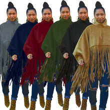 Load image into Gallery viewer, Solid color long-sleeved fringed top(AY1473)