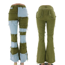 Load image into Gallery viewer, Hot selling stitching flared denim trousers(Only pants)