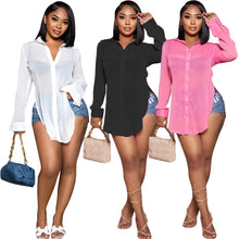 Load image into Gallery viewer, Sexy see-through cardigan shirt top(AY1874)