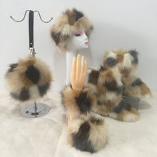 Load image into Gallery viewer, Colorful plush boots round pack four-piece suit(HPSD164)