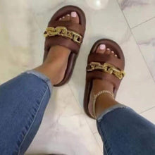 Load image into Gallery viewer, Hot metal chain bread slippers