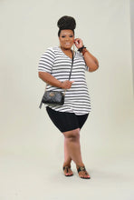 Load image into Gallery viewer, Plus size women's striped casual suit AY1127