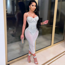 Load image into Gallery viewer, Sexy hot drilling mesh sling dress(AY1542)