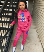 Load image into Gallery viewer, Cartoon letter printed sports suit(A11272)