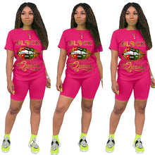 Load image into Gallery viewer, Fashion Lips Queen Short Sleeve Set (AY1062)