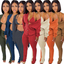 Load image into Gallery viewer, Fashion long-sleeved woolen jacket and trousers three-piece suit(AY1446)