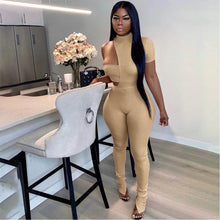 Load image into Gallery viewer, Three-piece suit of asymmetrical wrapped chest and split trousers AY1176