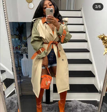 Load image into Gallery viewer, Fashion color matching long trench coat(AY1339)