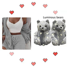 Load image into Gallery viewer, Three-piece  +Teddy bear slipper set