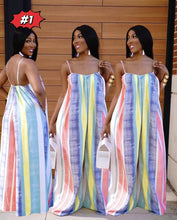 Load image into Gallery viewer, Printed large swing backless Jumpsuit AY1986