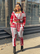 Load image into Gallery viewer, Cashew flower print casual two-piece suit(AY1431)