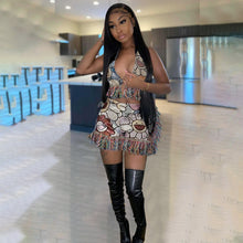 Load image into Gallery viewer, Sexy Printed Fringe Top Shorts Two Piece Set(AY1845)