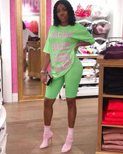 Load image into Gallery viewer, Hot letter print T-shirt set AY1004