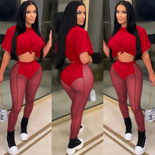 Load image into Gallery viewer, Sexy mesh sheer trousers two-piece set(AY1838)