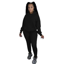 Load image into Gallery viewer, Solid color sweater casual two-piece suit(AY1382)