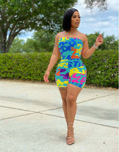 Load image into Gallery viewer, Hot stretch tube top letter print jumpsuit AY1121