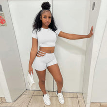 Load image into Gallery viewer, Sexy solid color shorts top two-piece set(AY1847)