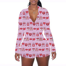 Load image into Gallery viewer, Valentine's Day rose print jumpsuit AH2033