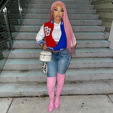 Load image into Gallery viewer, Fashion color block baseball uniform jacket(AY1627)