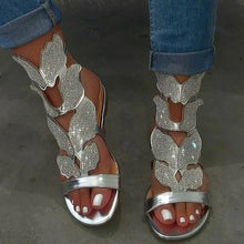Load image into Gallery viewer, Butterfly Rhinestone sandals HPSD220