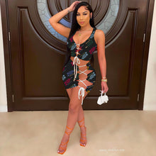 Load image into Gallery viewer, Letter printing sexy two-piece suit AR2117