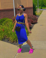 Load image into Gallery viewer, Fashion Letter Contrast Color Sling Pack Hip Skirt Two Piece Set(AY1767)