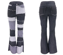 Load image into Gallery viewer, Hot selling stitching flared denim trousers(Only pants)