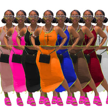 Load image into Gallery viewer, Fashion Letter Contrast Color Sling Pack Hip Skirt Two Piece Set(AY1767)