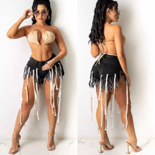 Load image into Gallery viewer, Colorful webbing fringed denim shorts AY1011