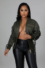 Load image into Gallery viewer, Drawstring tunic flight suit double zipper jacket(AY1449)