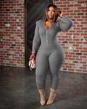 Load image into Gallery viewer, Fashion knitted hooded jumpsuit(AY1482)