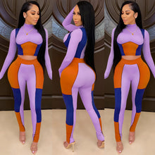 Load image into Gallery viewer, Tight-fitting color matching suit AY1210