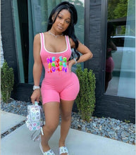 Load image into Gallery viewer, Summer letter print racer jumpsuit AY1013