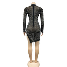 Load image into Gallery viewer, Sexy mesh rhinestone fringed dress(AY1721)