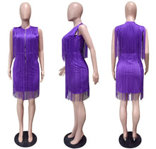 Load image into Gallery viewer, Fashion solid color fringed dress(AY1649)