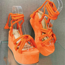Load image into Gallery viewer, Fashion solid color lace-up sandals(HPSD198)
