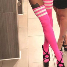 Load image into Gallery viewer, Rainbow striped over-the-knee long socks(AE4045)