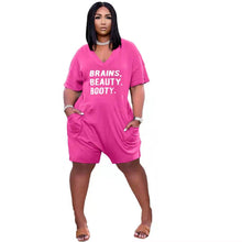 Load image into Gallery viewer, New letter printing loose V-neck jumpsuit AY1345