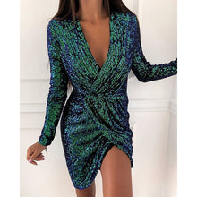 Load image into Gallery viewer, Sexy bronzing v-neck dress