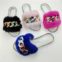 Load image into Gallery viewer, Jelly fluffy  chain slippers(HPSD024)